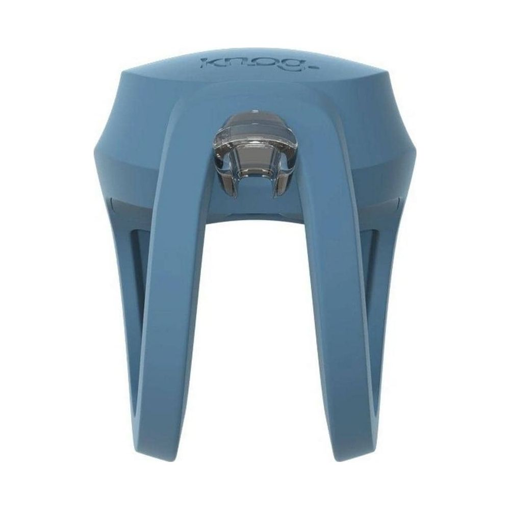 Blauer Fahrradscheinwerfer mit silbernen Details und dem Logo "knog".