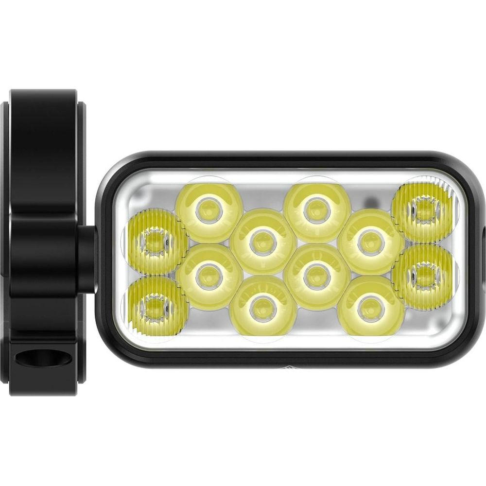 Schwarzer Halter mit rechteckigem LED-Licht, das 10 helle Lampen zeigt.