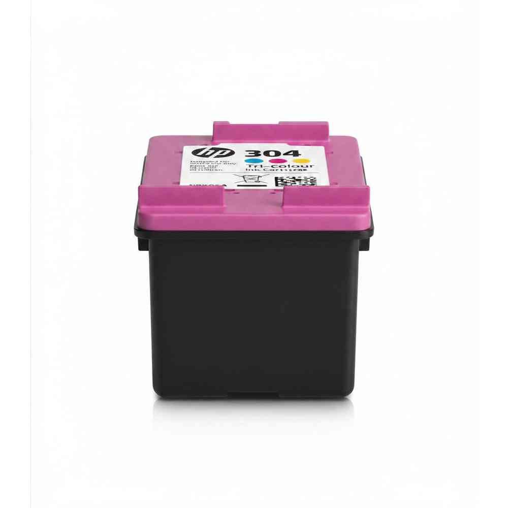 Pembe üst ve etiketli siyah mürekkep kartuşu.
