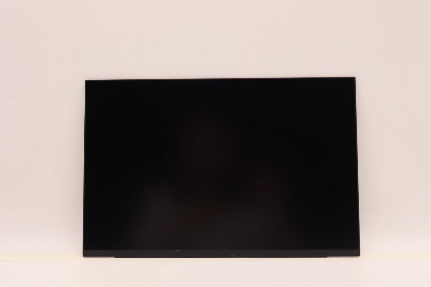 Uno schermo nero per laptop con cornice sottile su sfondo bianco.