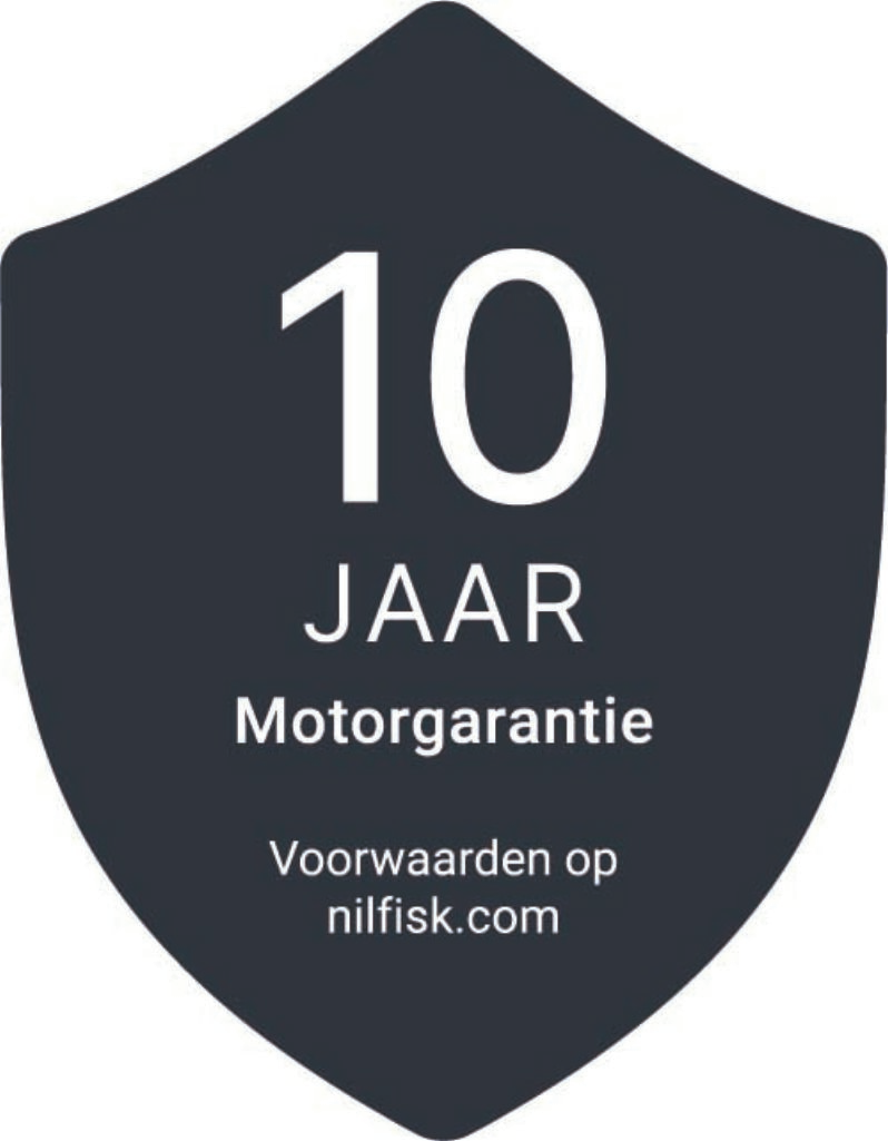 10 year motor warranty. Conditions on nilfisk.com.