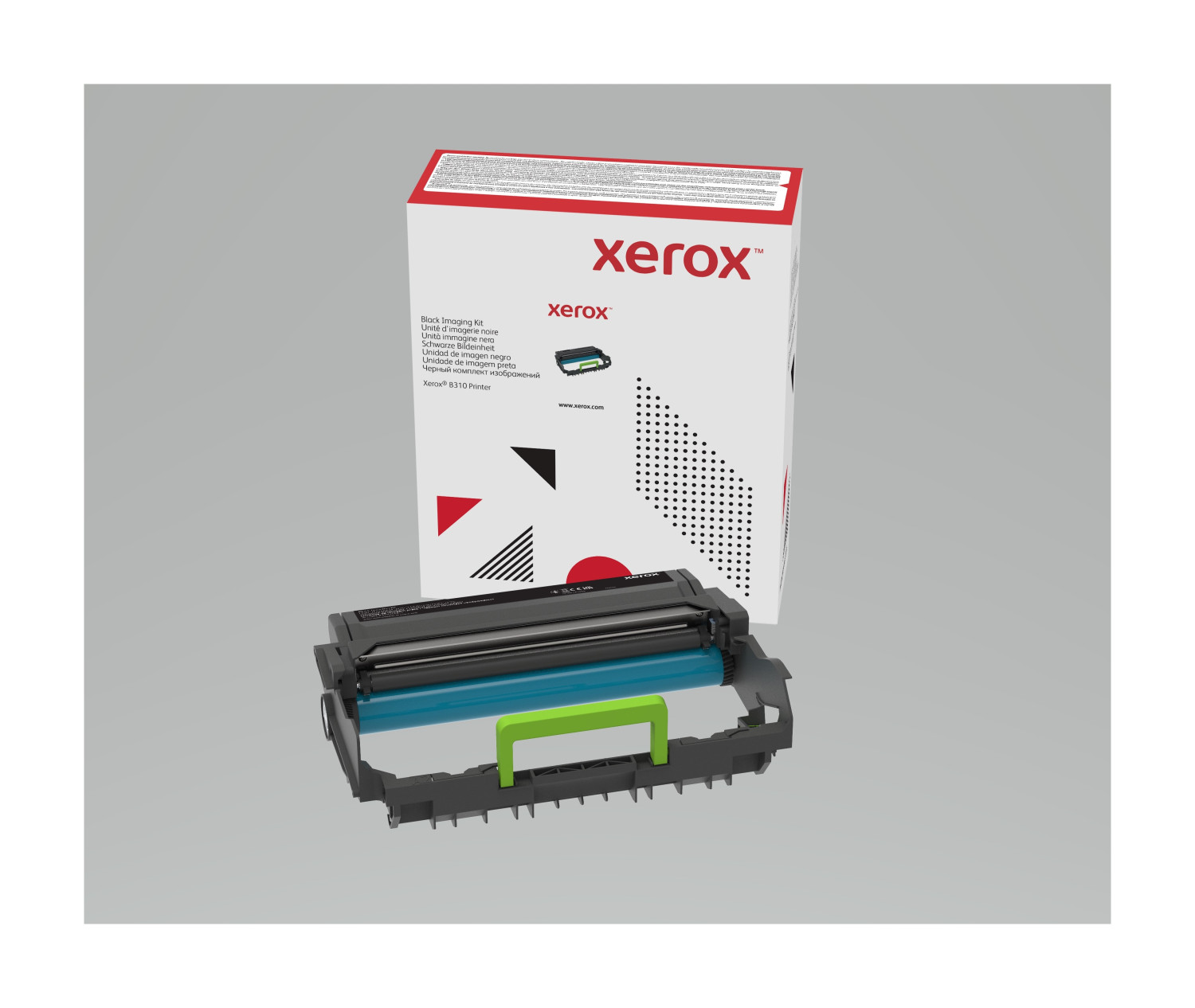 Kit tamburo di immagine Xerox per stampante B310 su sfondo grigio.