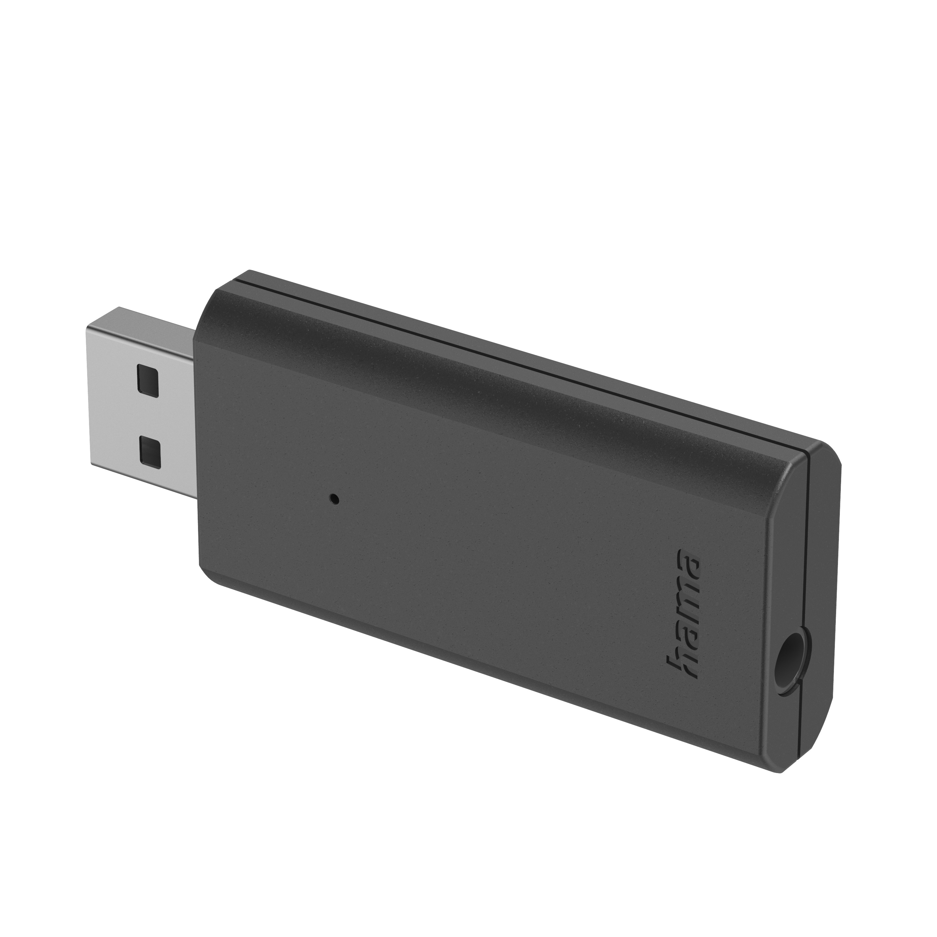 Czarny klucz USB z logo Hama i okrągłym portem.