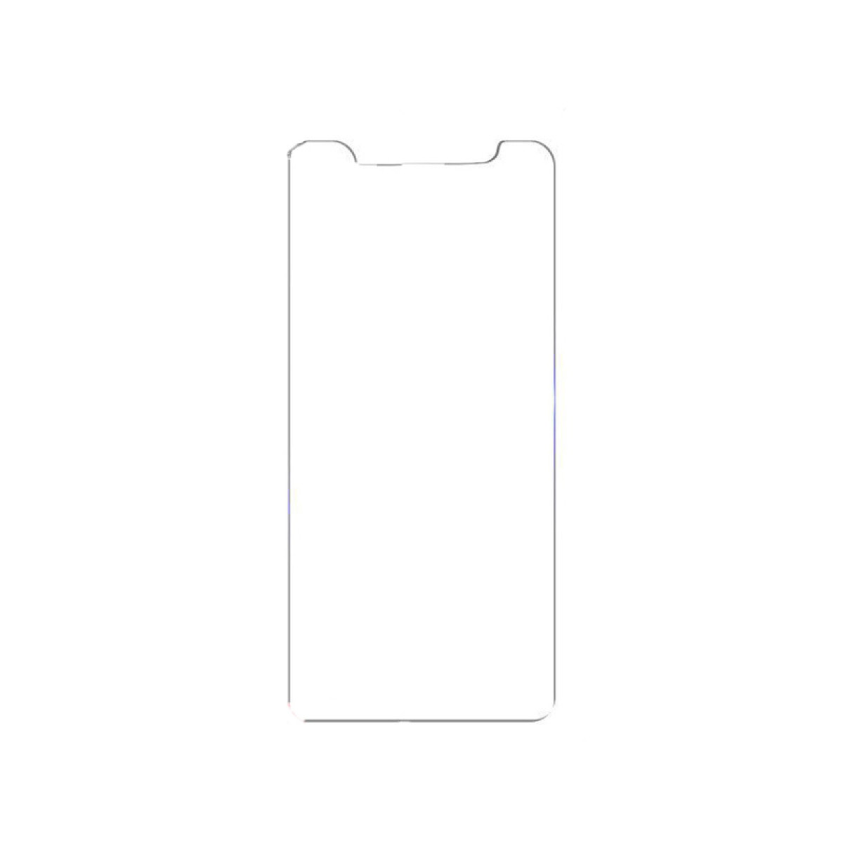 Una protezione per lo schermo trasparente per uno smartphone con angoli arrotondati.