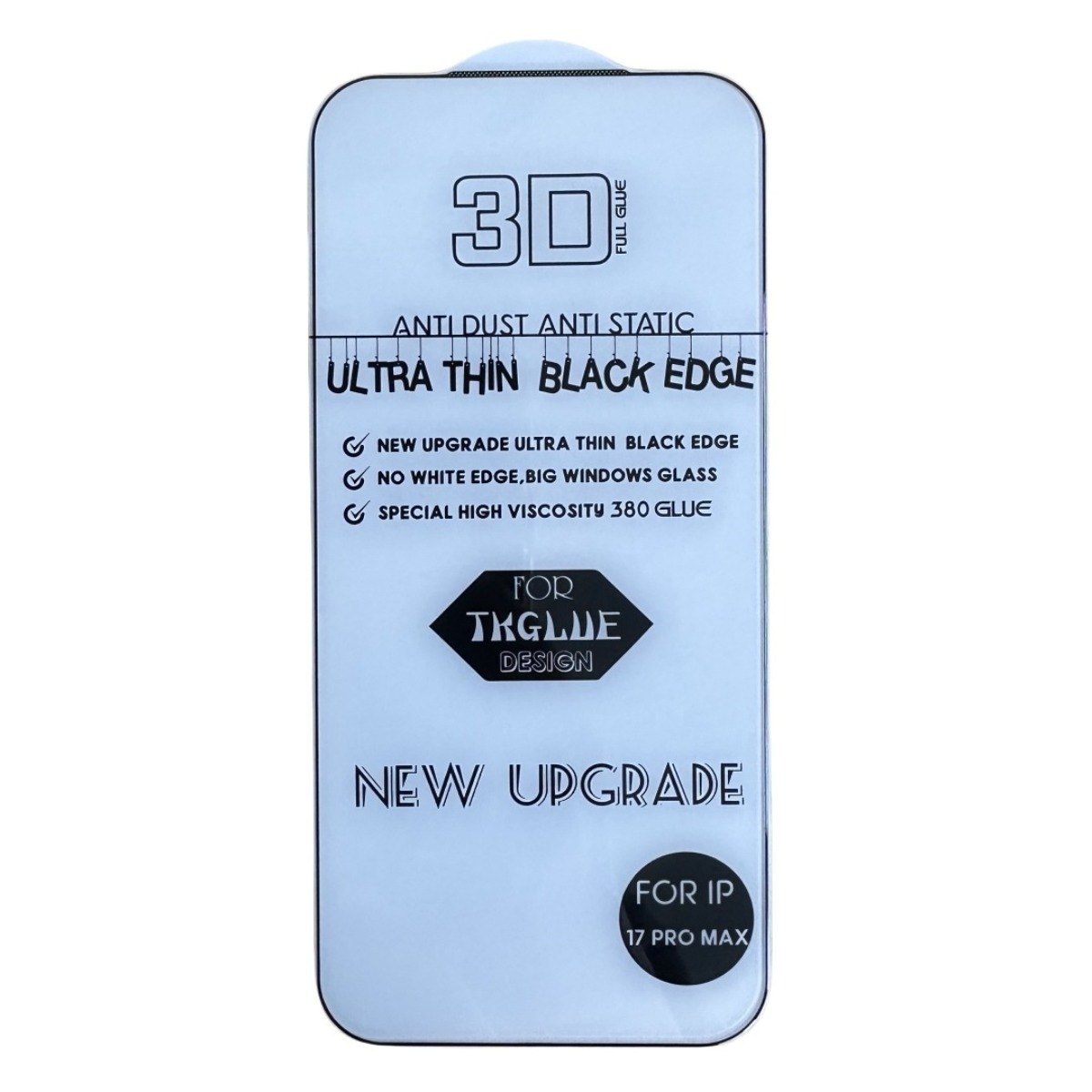 Confezione per protezione schermo 3D a colla intera per iPhone 17 Pro Max.