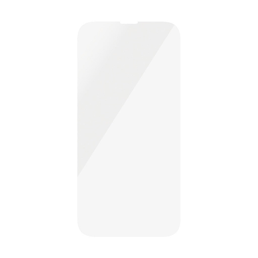 Una protezione schermo trasparente per smartphone, su sfondo bianco.