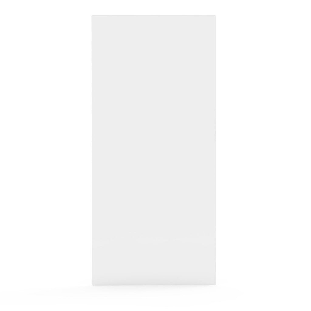Un blocco rettangolare bianco su sfondo bianco.