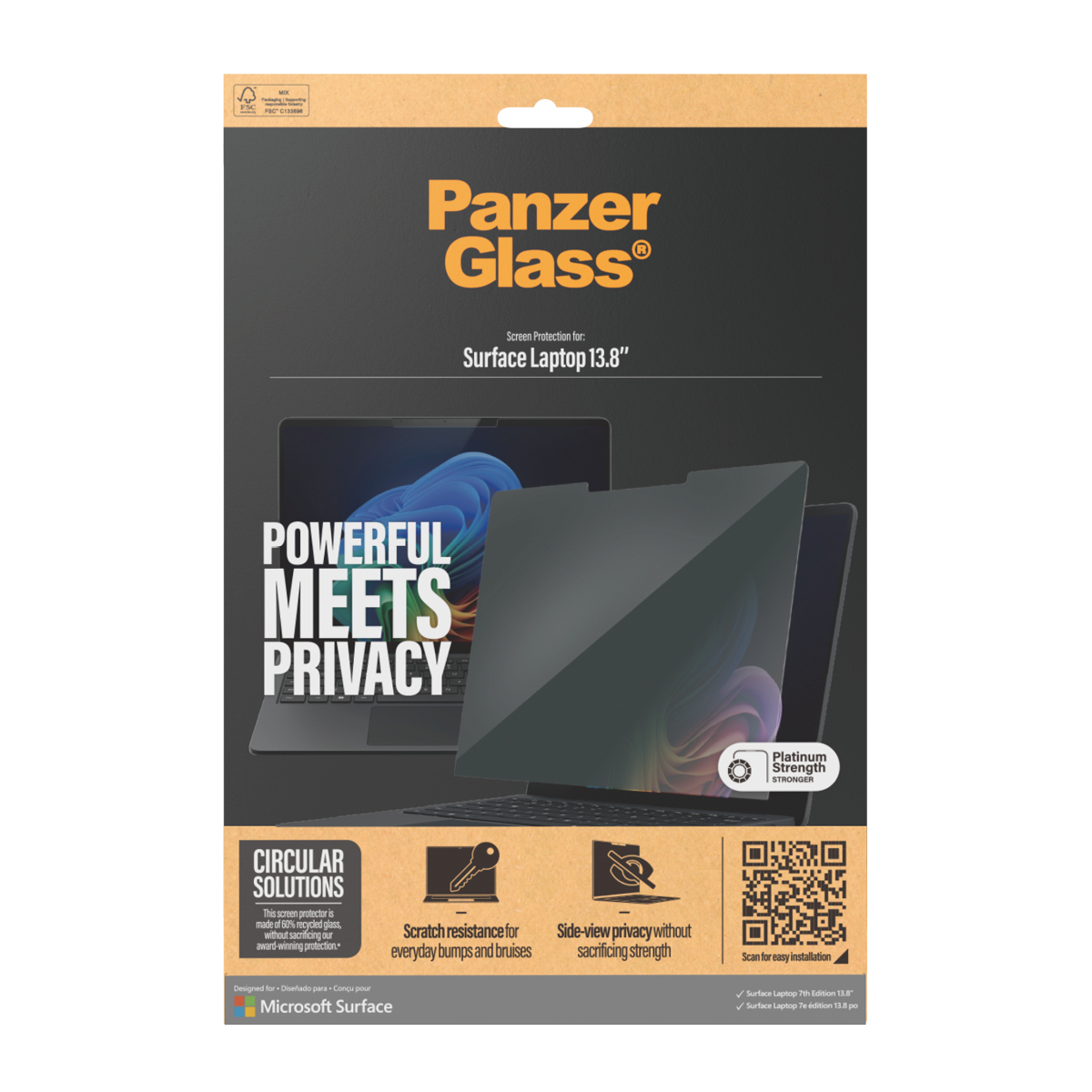Confezione per pellicola privacy Panzer Glass per Surface Laptop 13.8".