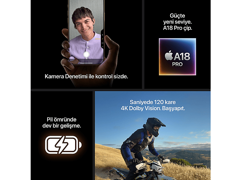 APPLE iPhone 16 Pro Max 8 GB 256 GB Akıllı Telefon Siyah Titanyum