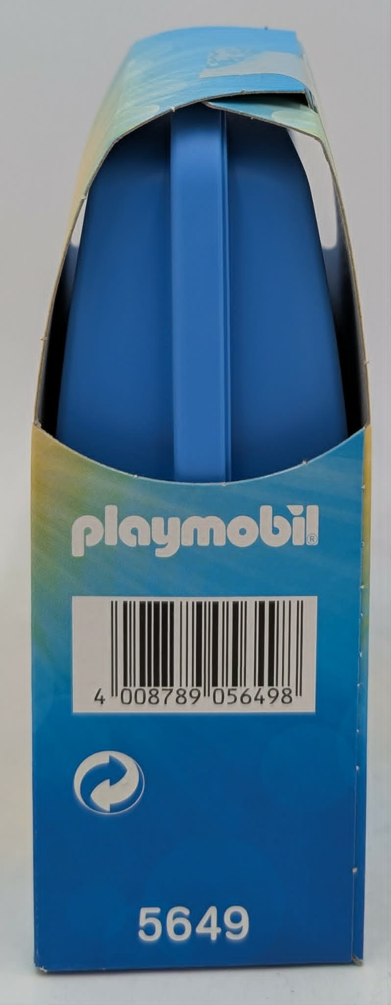 Blaue Playmobil-Verpackung mit Barcode und der Nummer 5649.