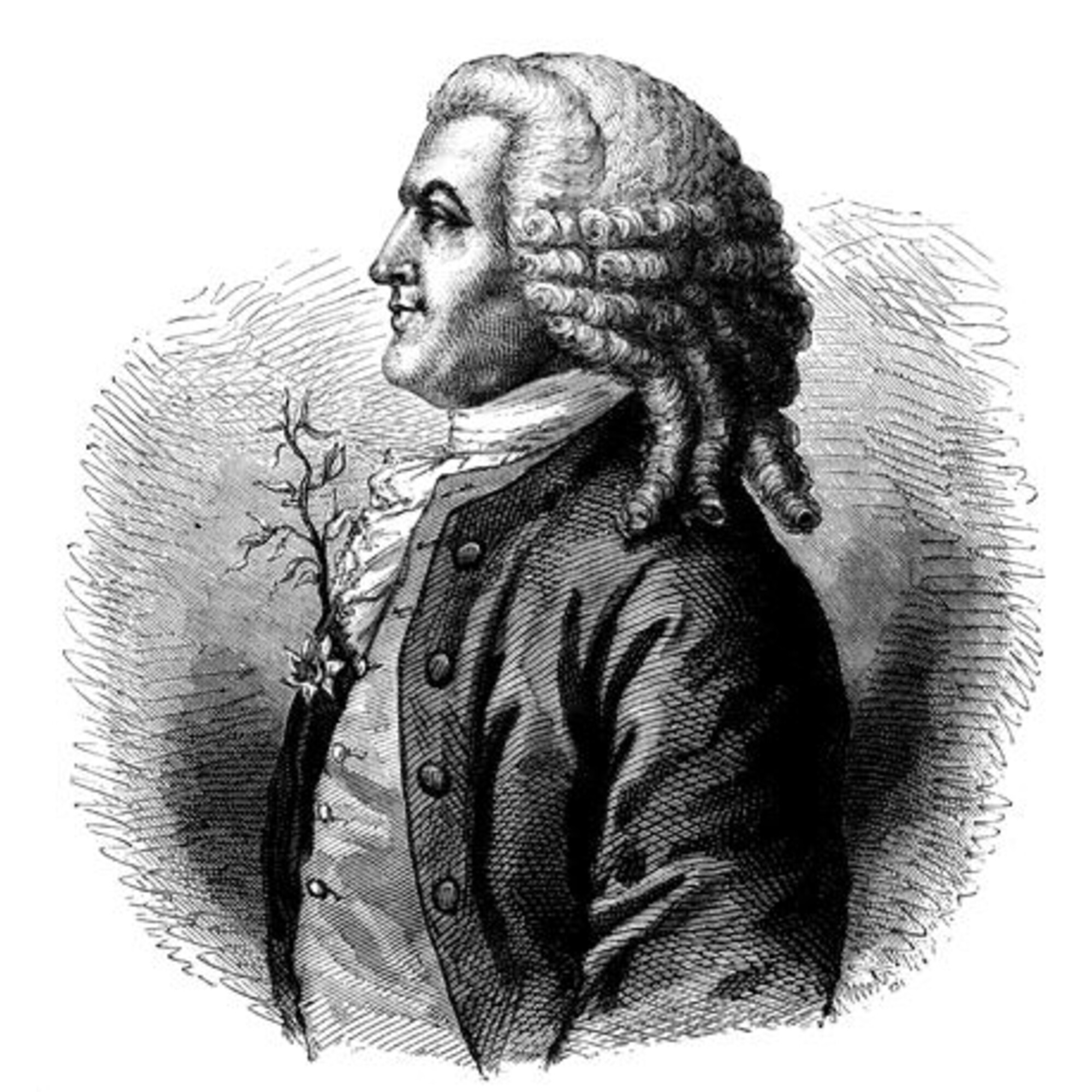 Ein Mann mit lockigem Haar trägt eine Weste und Jacke, im Profil.