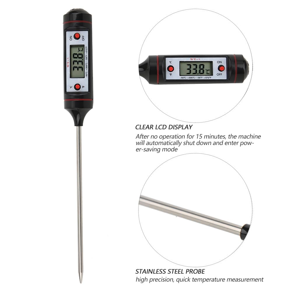 Digitales Thermometer mit LCD-Anzeige und Edelstahlsonden.