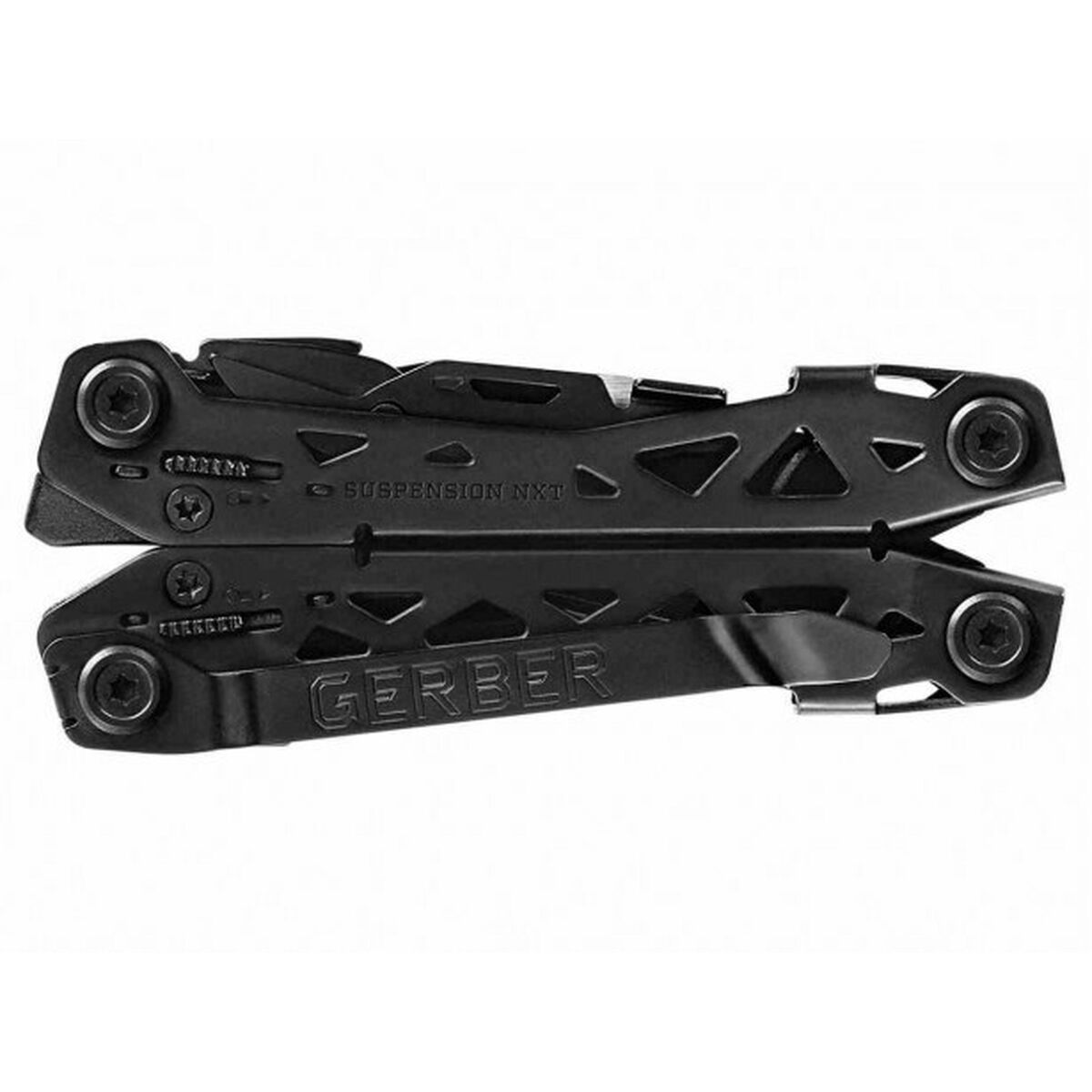 Schwarzes Multitool mit dem Namen GERBER SUSPENSION NXT.