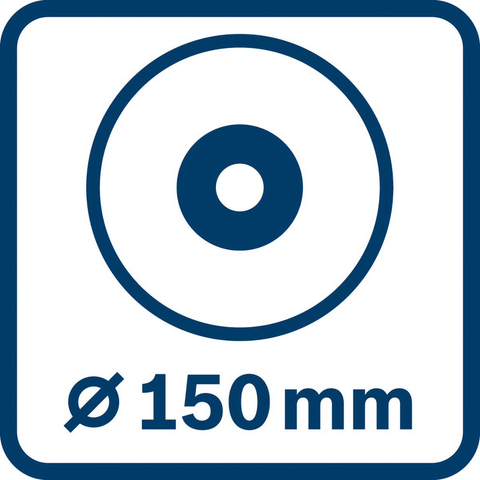 Symbol für 150 mm Durchmesser mit konzentrischen Kreisen.