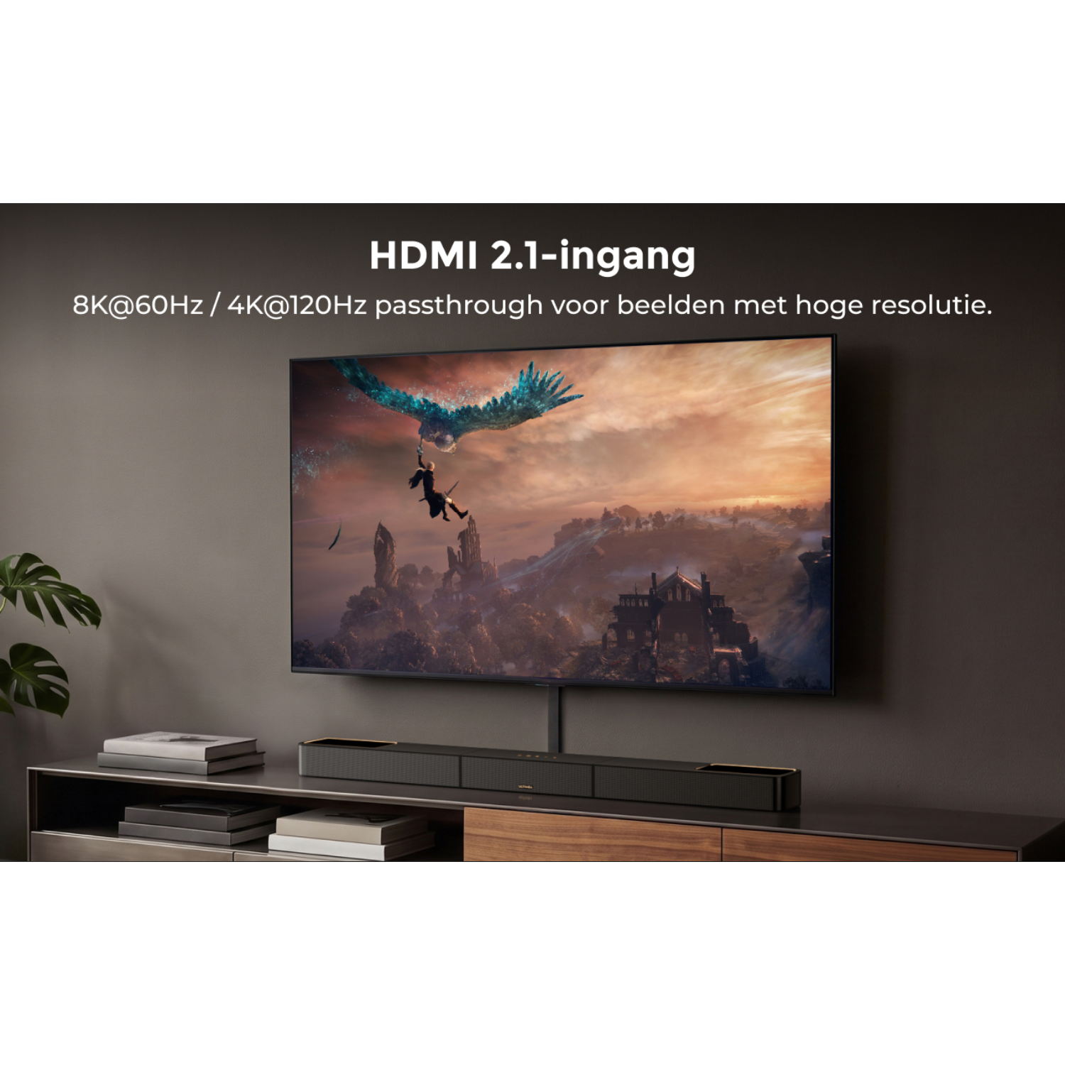 Entrée HDMI 2.1 : Passthrough 8K@60Hz/4K@120Hz pour images haute résolution.
