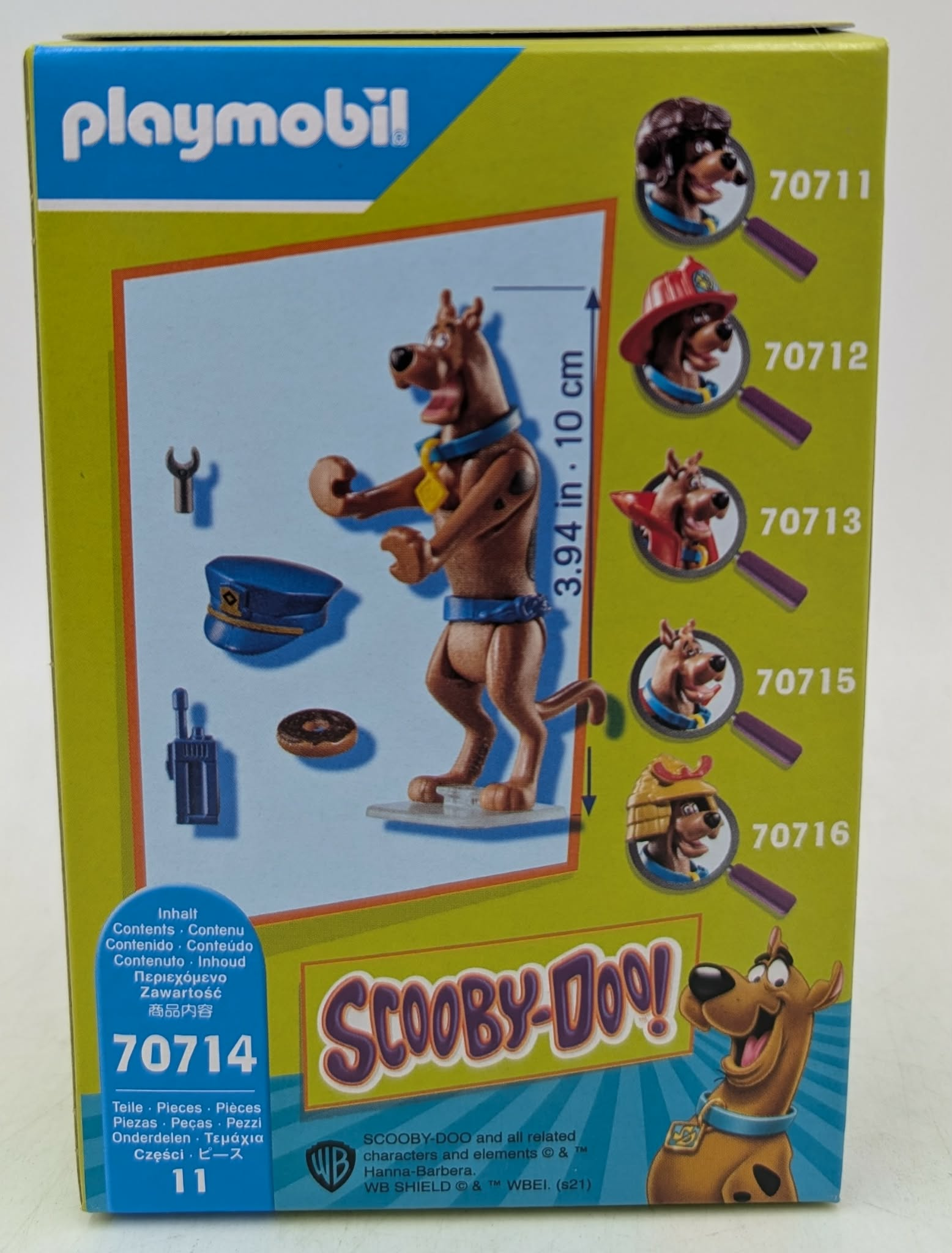 Scatola giocattolo Playmobil Scooby-Doo con figure e accessori, alta 10 cm.