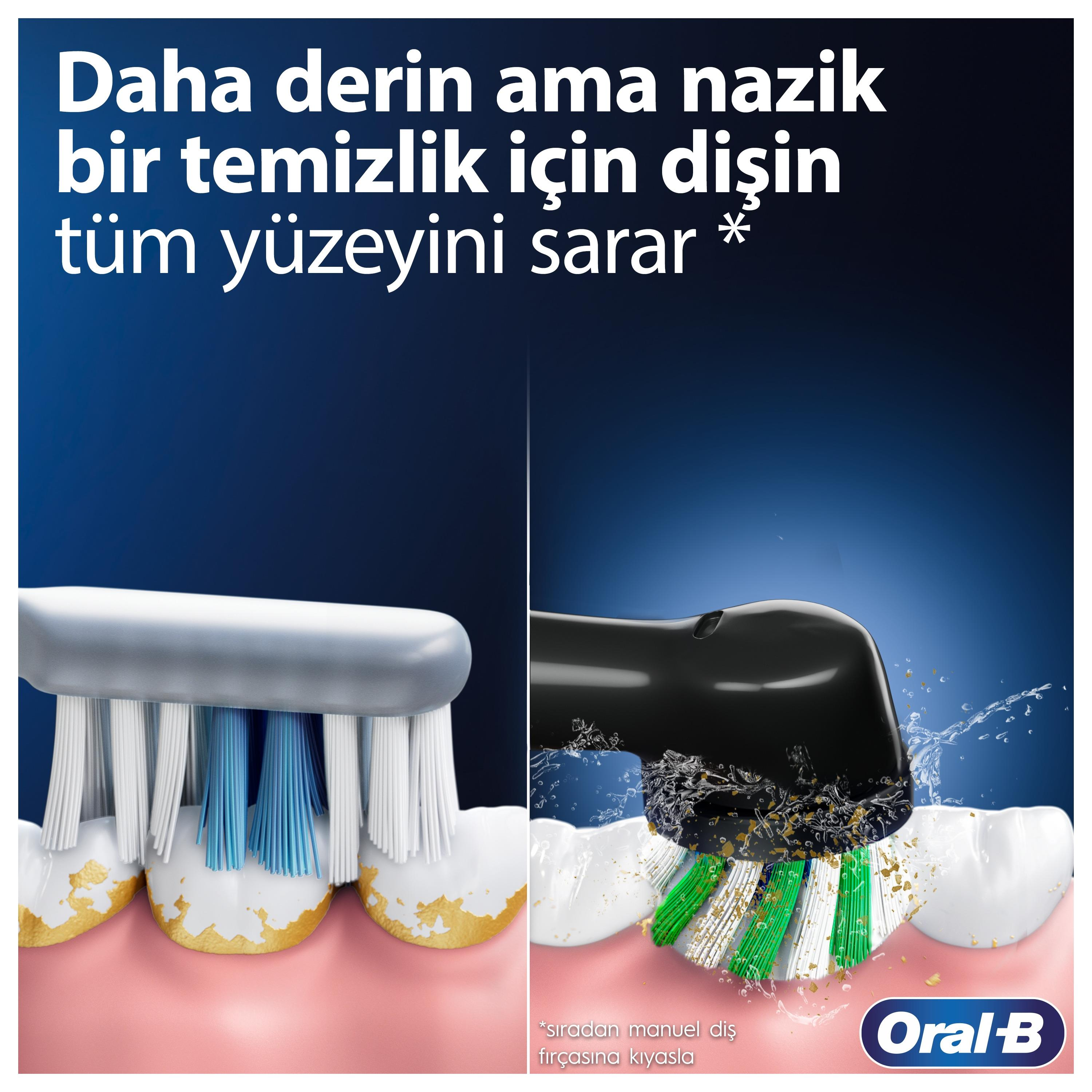 Elektrikli diş fırçası dişleri temizler, manuel diş fırçalarına kıyasla.
