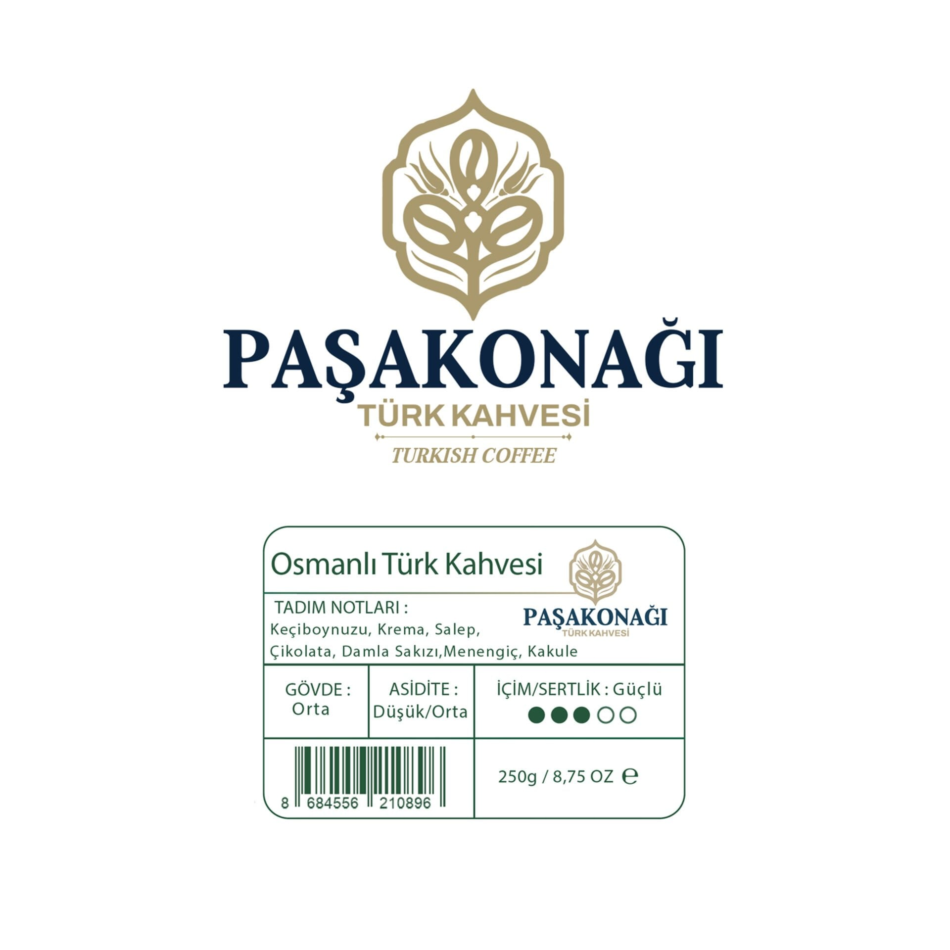 Paşakonağı Türk Kahvesi: Osmanlı harmanı, keçiboynuzu, krema, salep, çikolata notaları.