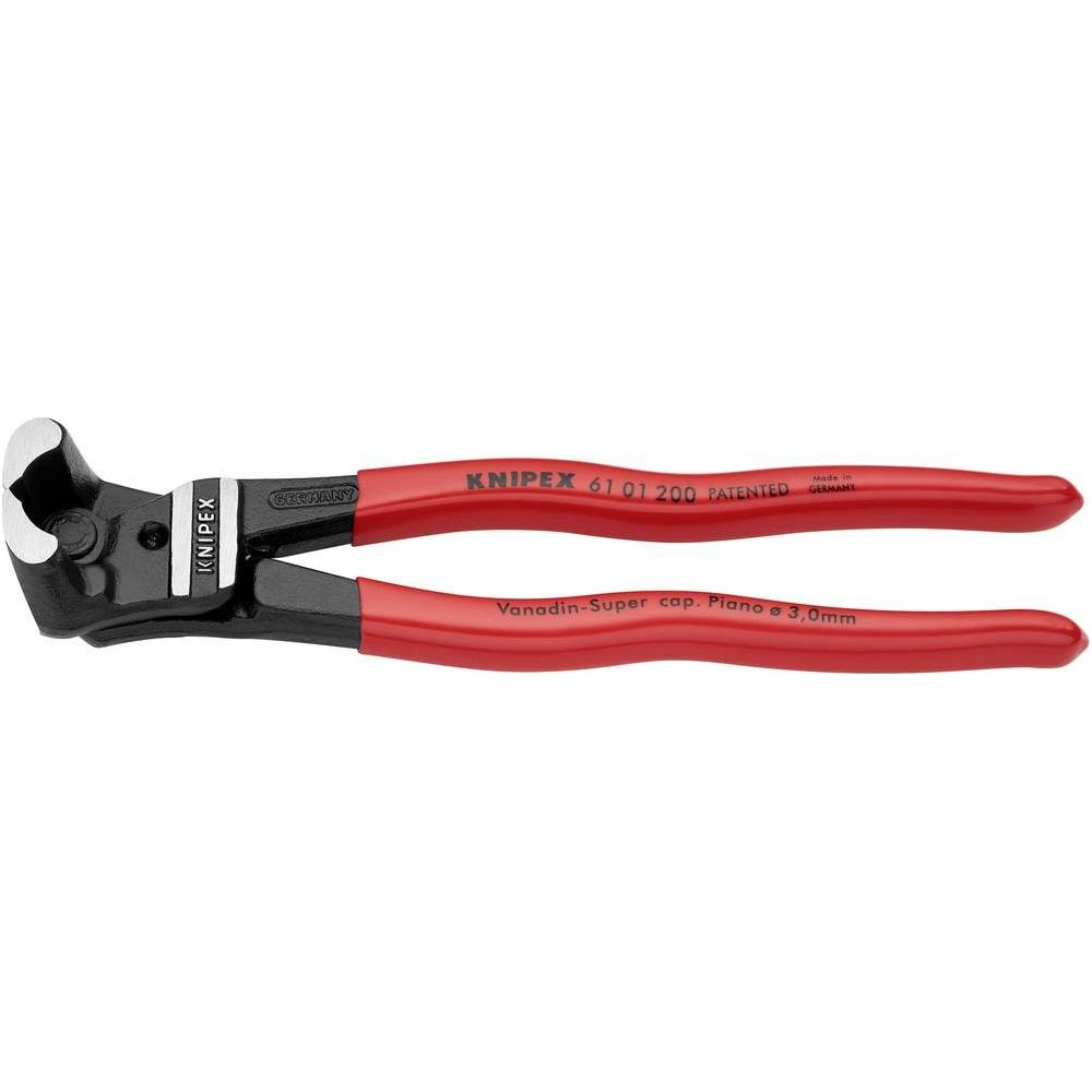 Pinza KNIPEX rossa con giunto nero e tagliente argentato.