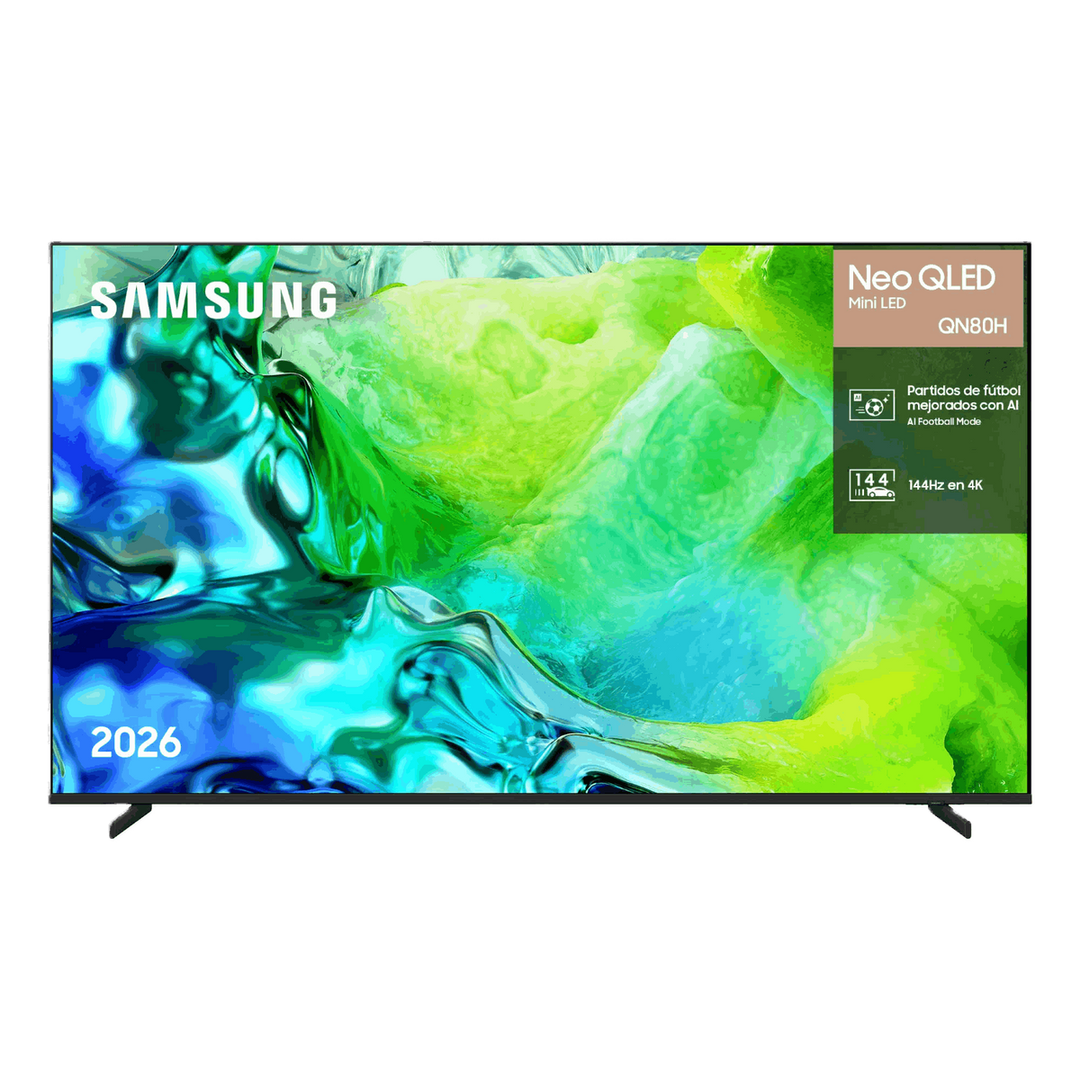TV Samsung Neo QLED 4K con 144Hz y modo fútbol IA.
