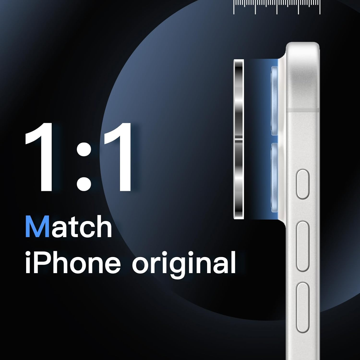 Coincidencia 1:1 con el iPhone original, primer plano de la cámara.