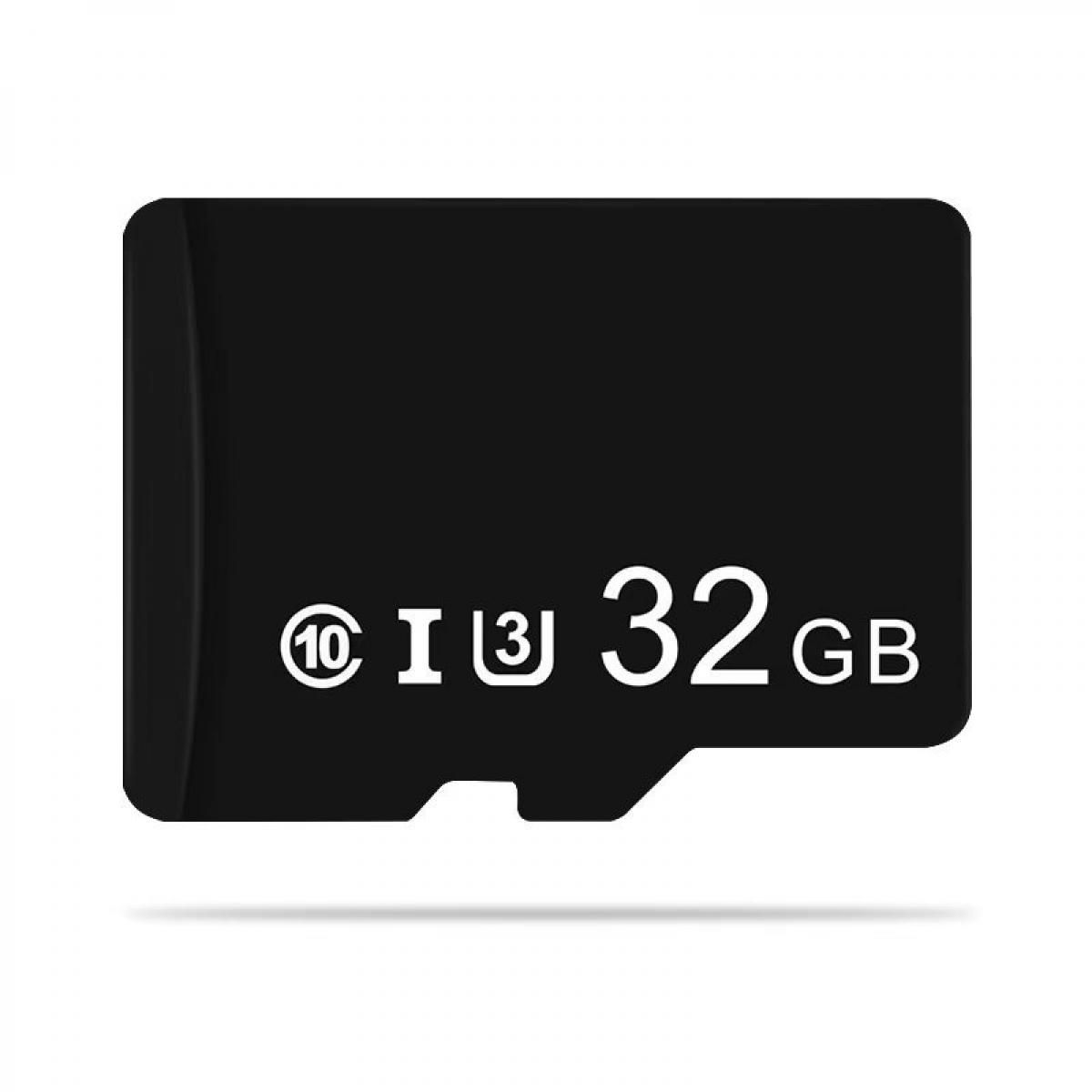 Schwarze MicroSD-Karte mit der Aufschrift 32 GB, Klasse 10 und UHS-I.