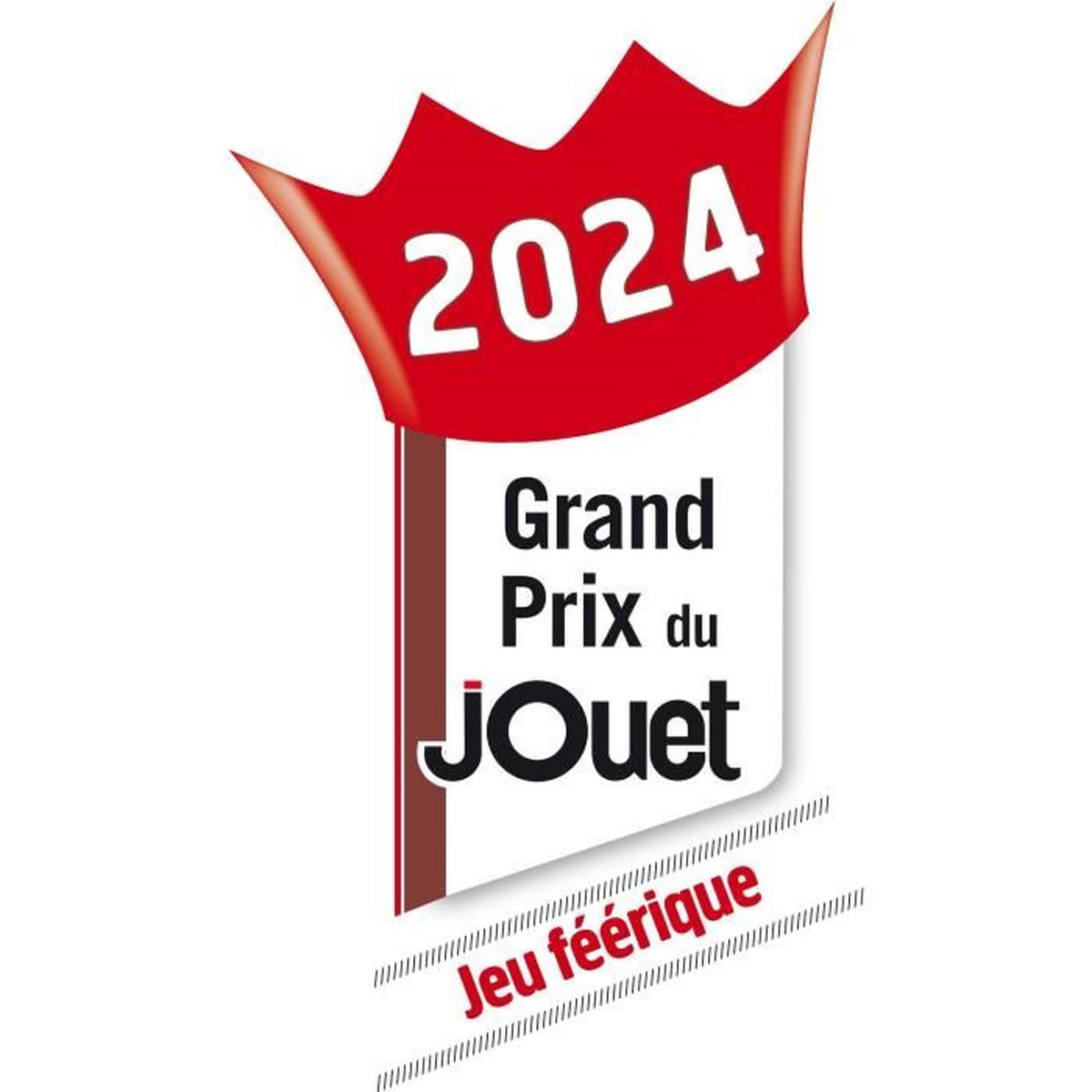 Logo met rode kroon, "2024", "Grand Prix du Jouet", "Jeu féerique"