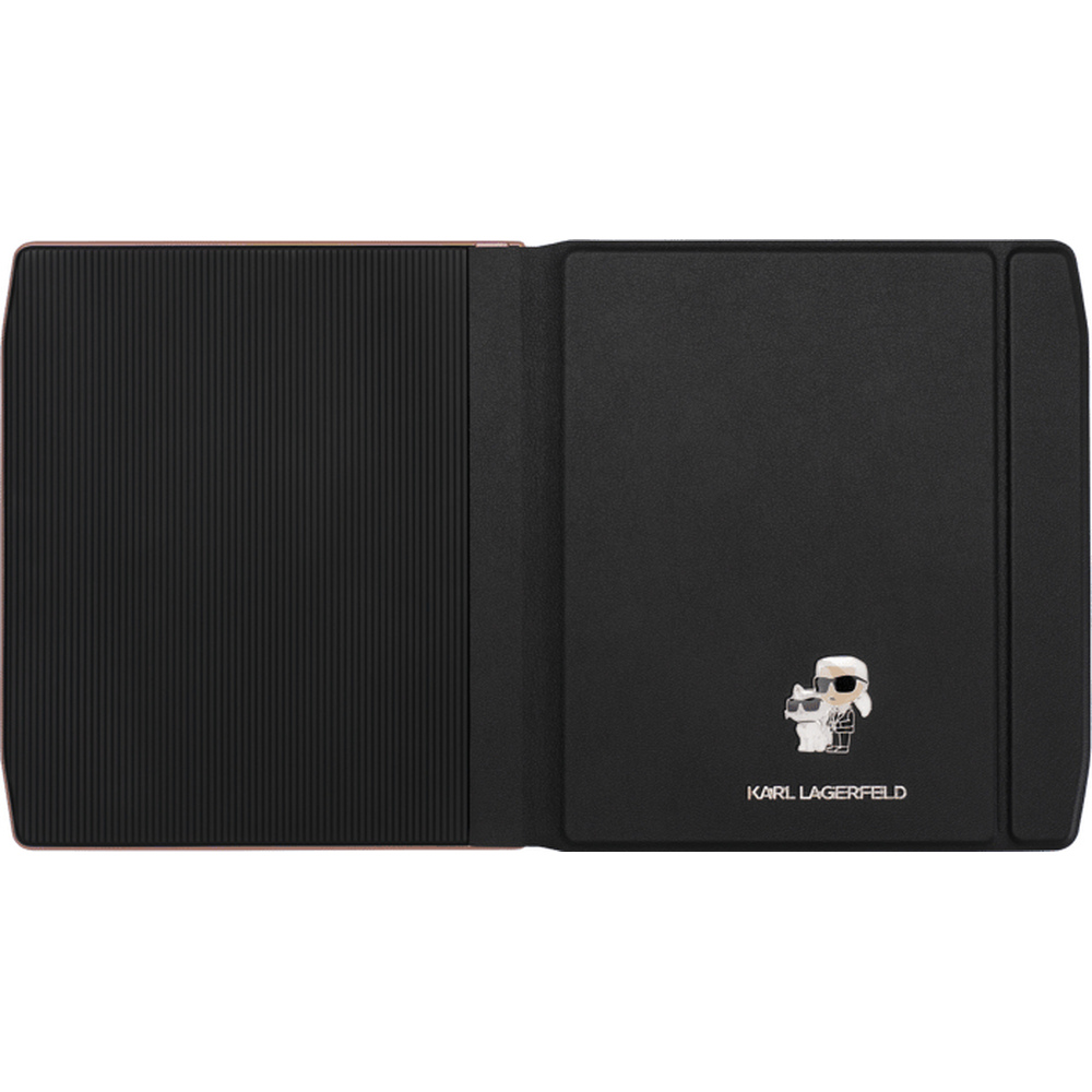 Copertina libro Karl Lagerfeld nera con lato sinistro a coste e logo.