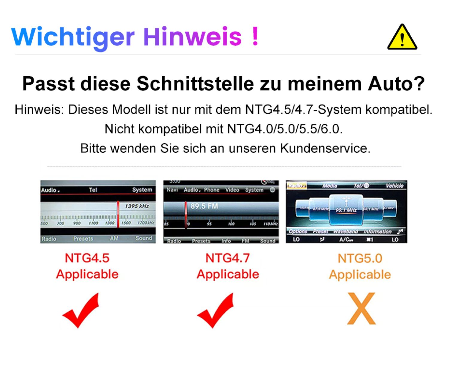 Wichtiger Hinweis: Kompatibilität mit NTG4.5/4.7, nicht mit NTG4.0/5.0/5.5/6.0.