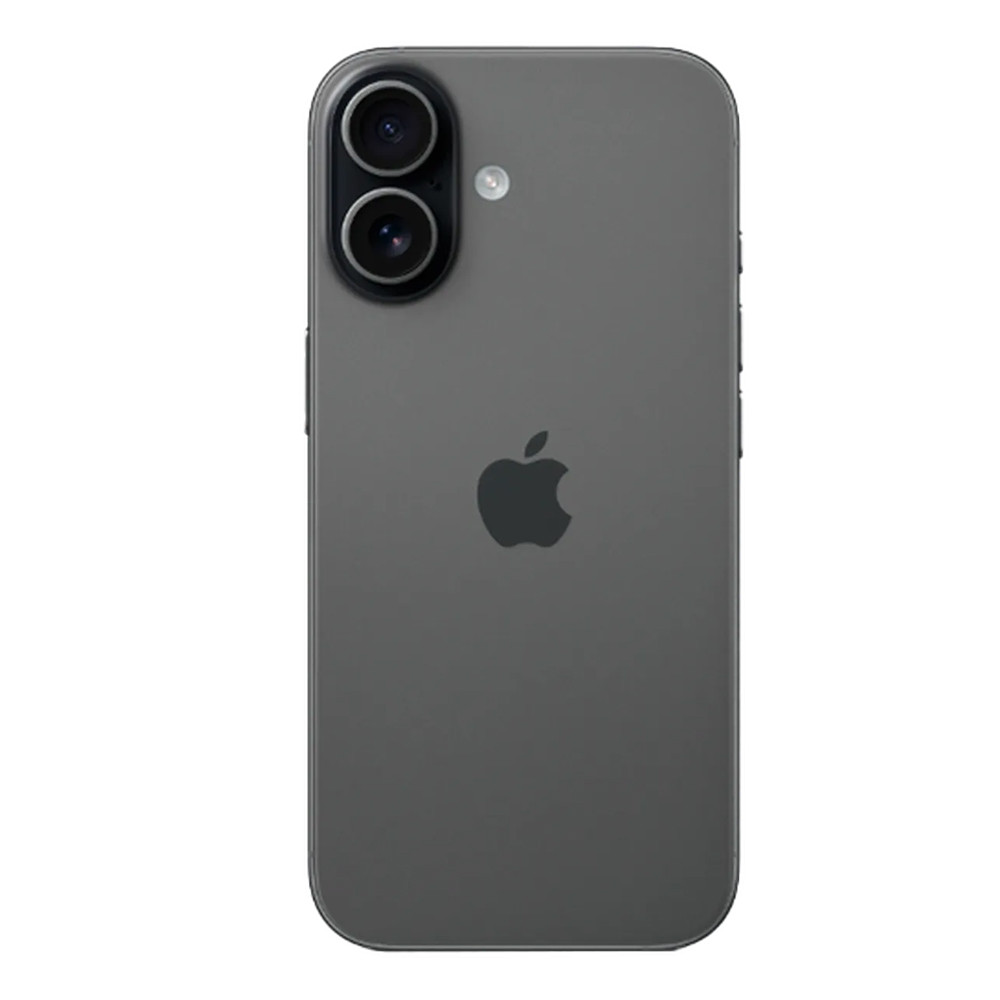 Retro di un iPhone scuro con due fotocamere e il logo Apple.