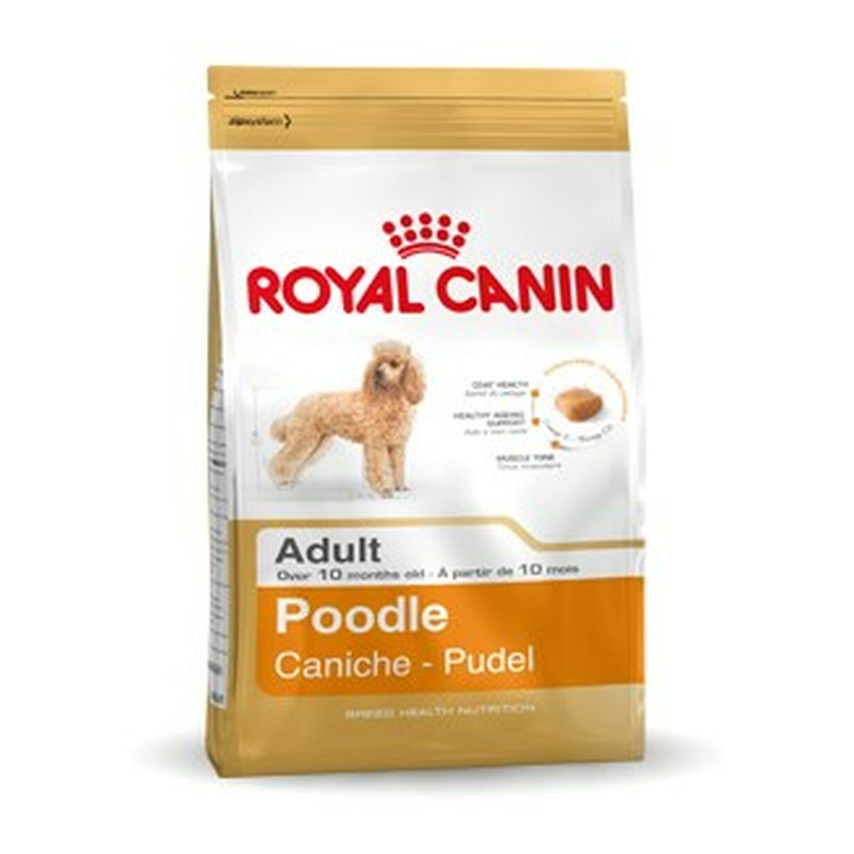 Złota torba karmy dla psów Royal Canin dla dorosłych pudli.