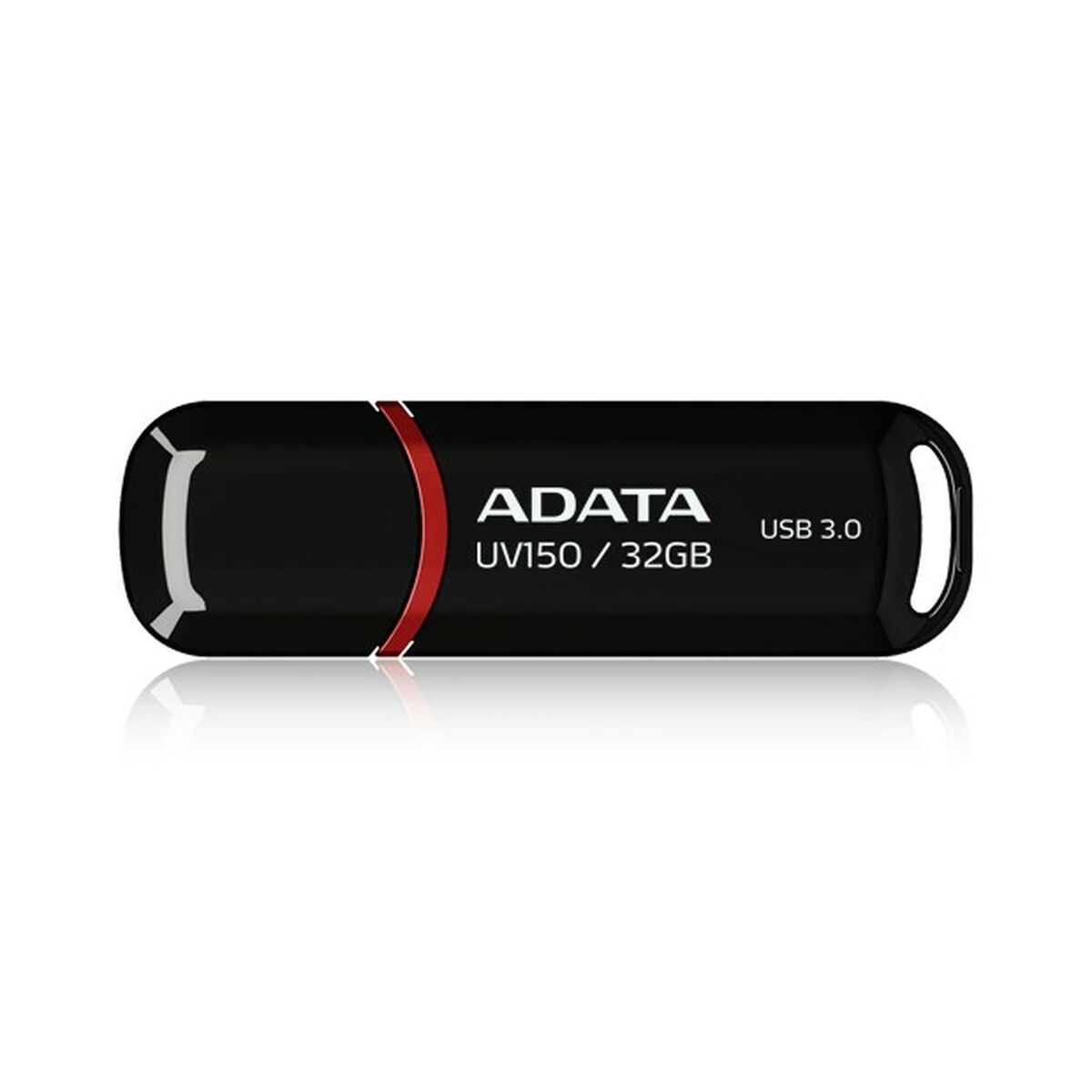 Schwarzer USB-Stick mit rotem Akzent, ADATA UV150 / 32GB, USB 3.0.