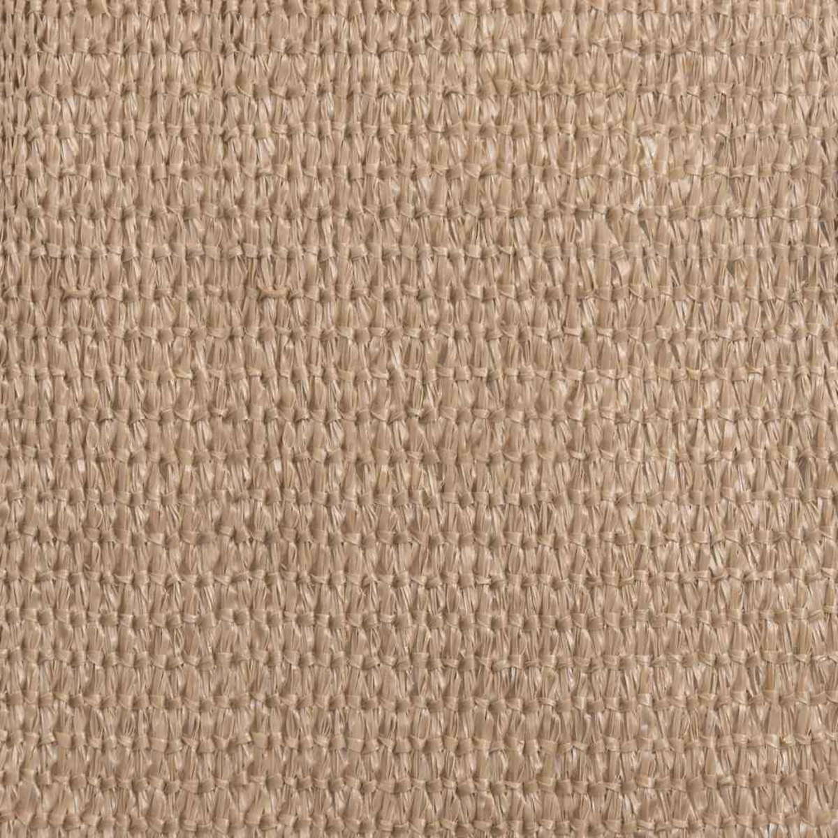 Un tessuto a rete beige con una trama tessuta visibile.