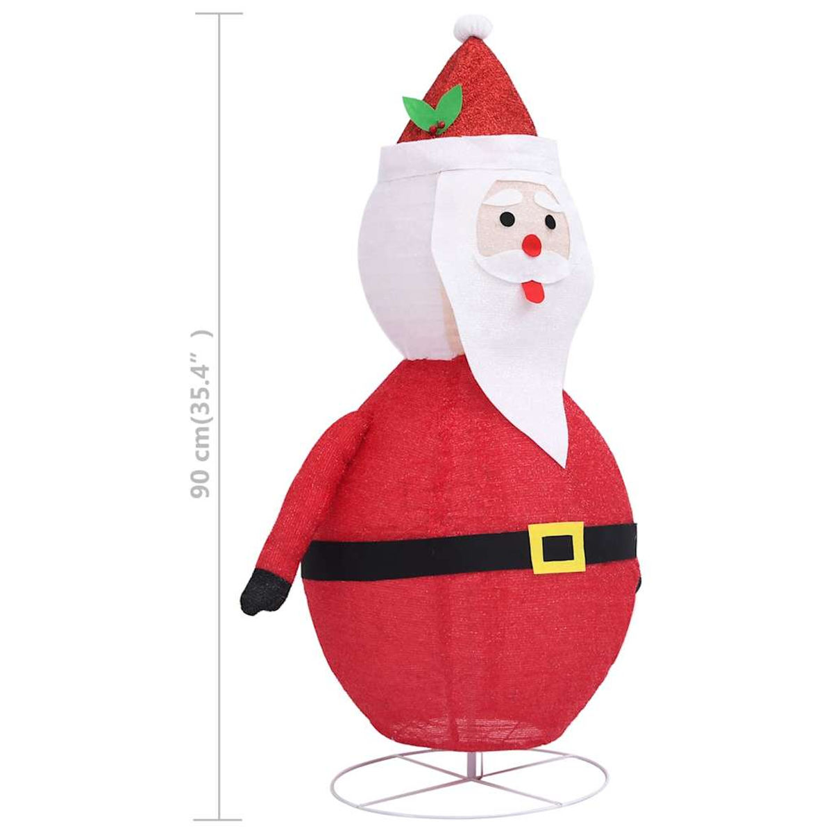 Beleuchtete Weihnachtsmann-Dekoration, 90 cm hoch, rot und weiß.