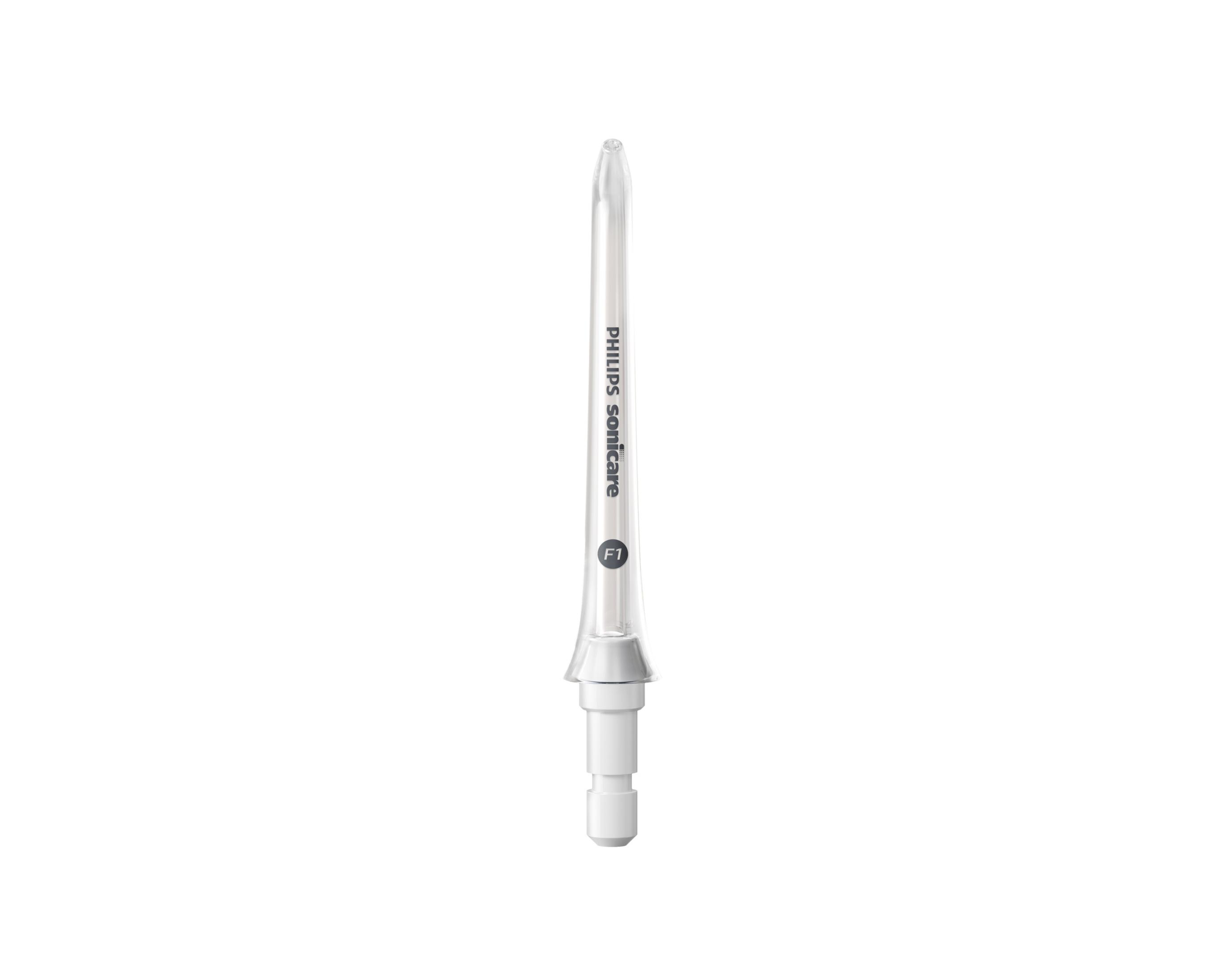 Un ugello Philips Sonicare F1 su sfondo bianco.
