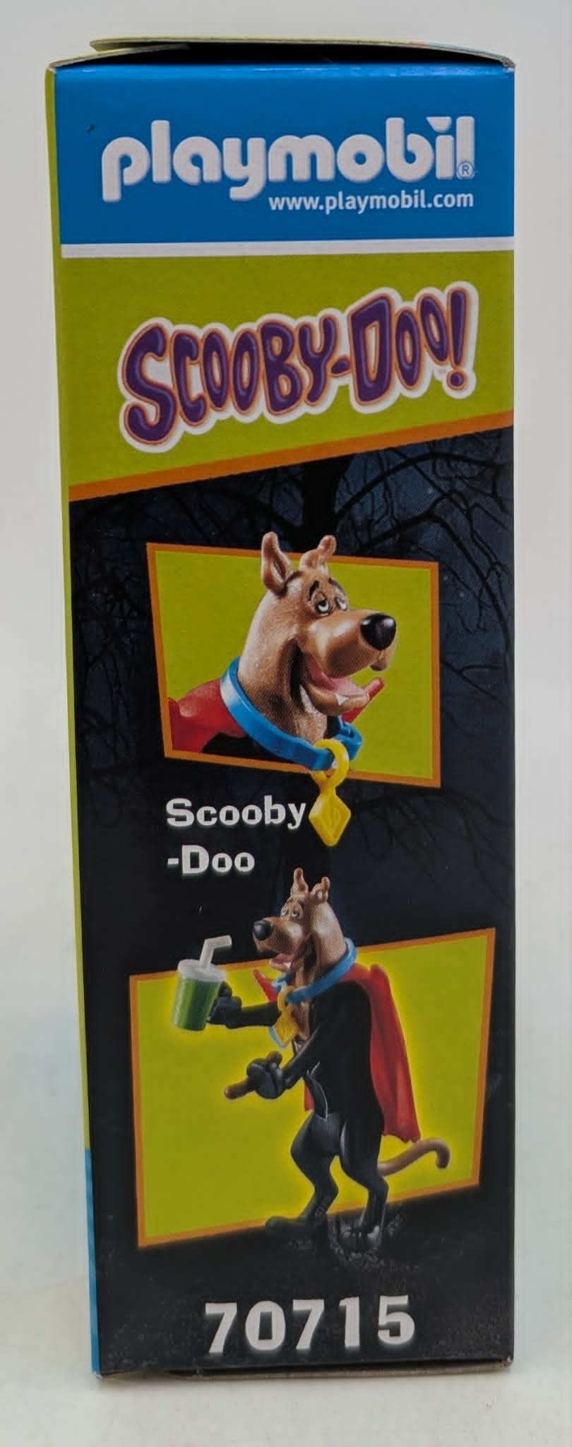 Scatola Playmobil Scooby-Doo con immagini di Scooby-Doo e il numero 70715.