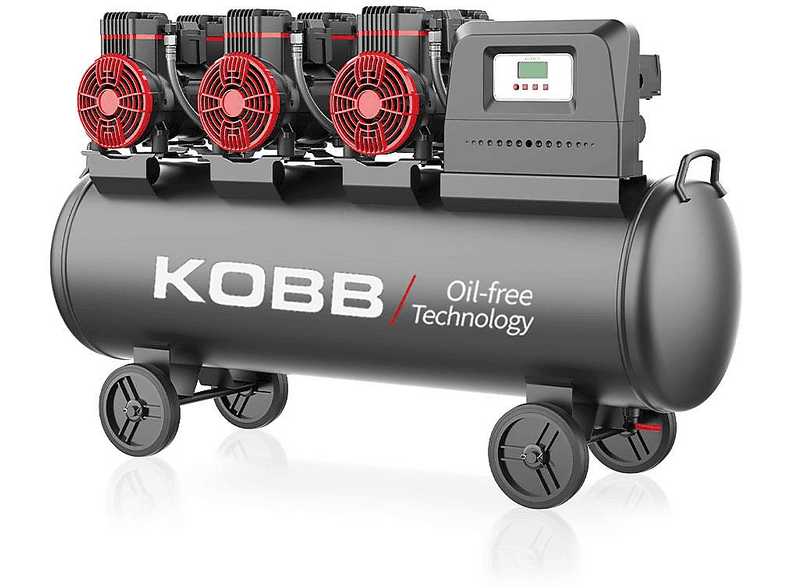KOBB KBK100S 6.0HP 100 l 8 Bar Üç Motorlu Yağsız Sessiz Taşınabilir Hava Kompresörü