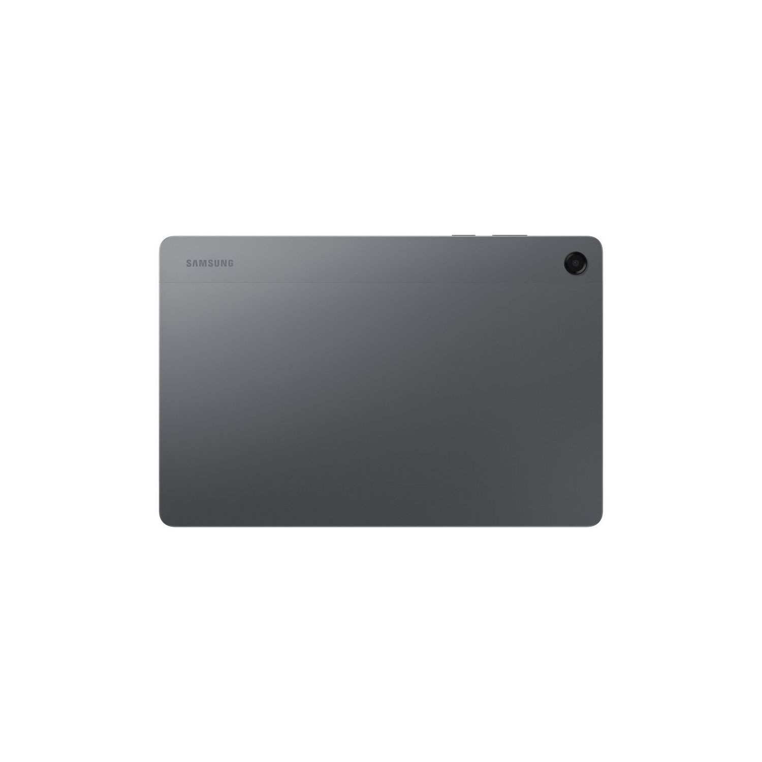 Kamera ve logolu gri Samsung tabletin arkası.