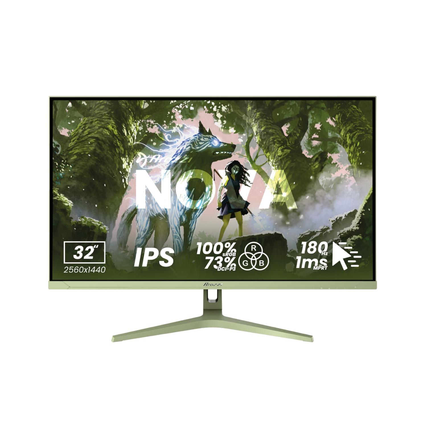 Monitor IPS 32 cale 180Hz 1ms, wyświetla obraz fantasy.