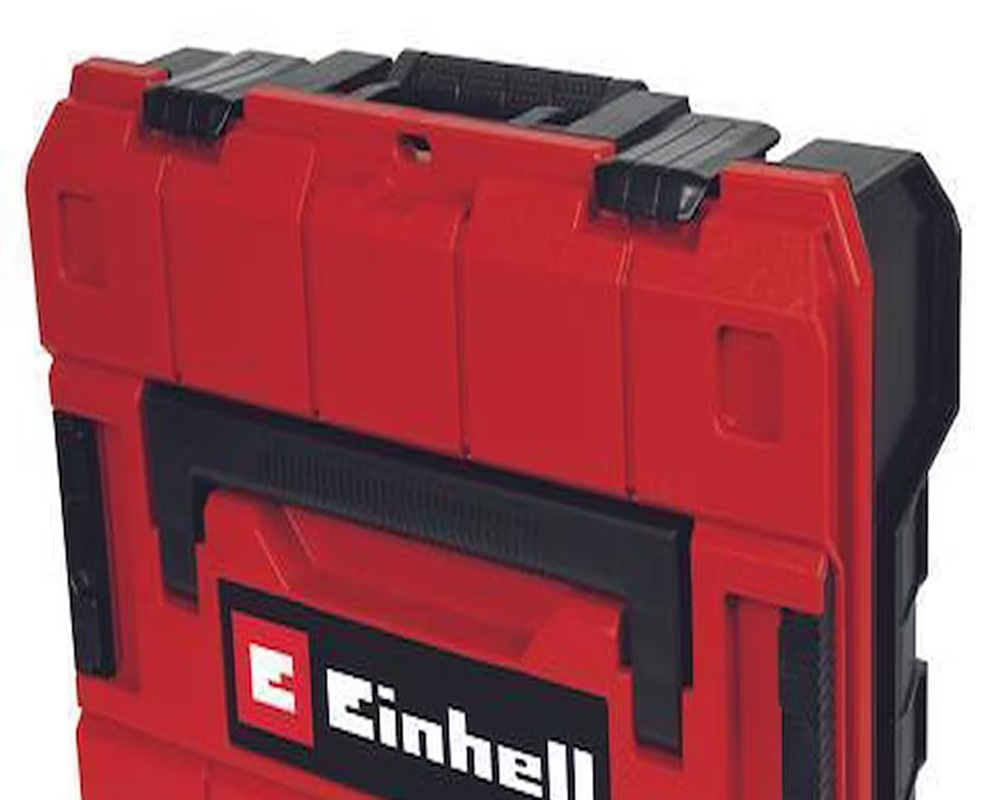 Einhell logolu kırmızı ve siyah alet çantası.