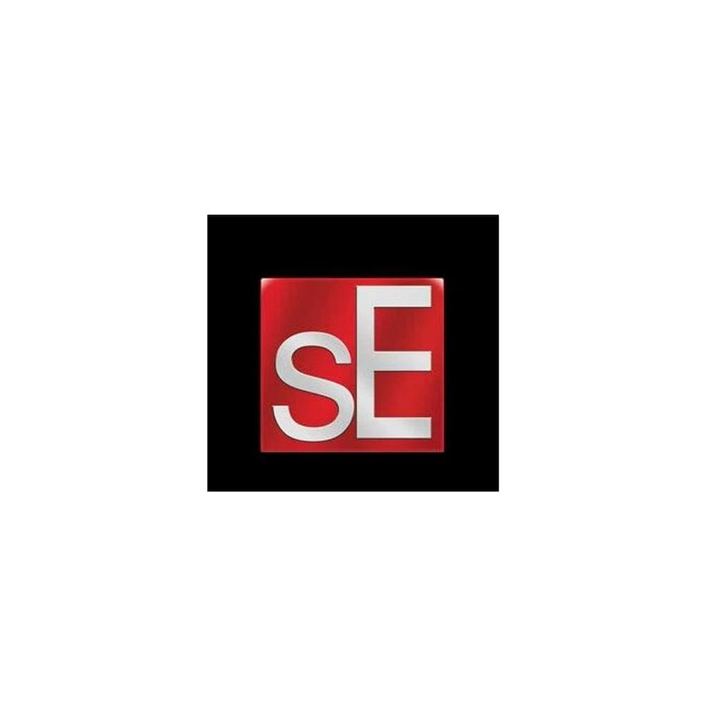 Logo przedstawia 'se' w kolorze białym na czerwonym kwadracie z czarnym tłem.