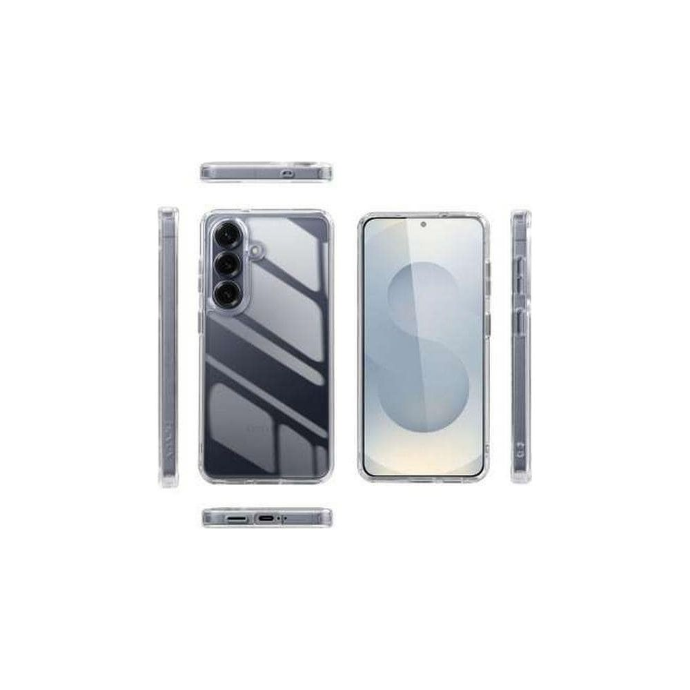Ein transparenter Handykoffer mit einem Handy von vorne und hinten gezeigt.
