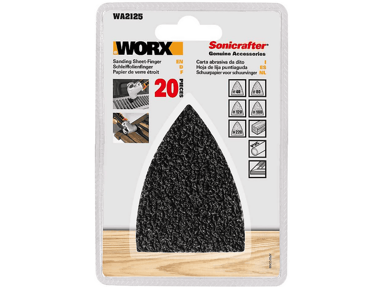 WORX WA2125 20 Parça Çok Amaçlı Zımpara Makinası Cırtlı Universal