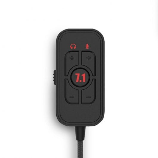 Controller audio nero con pulsante 7.1 surround e controlli volume.