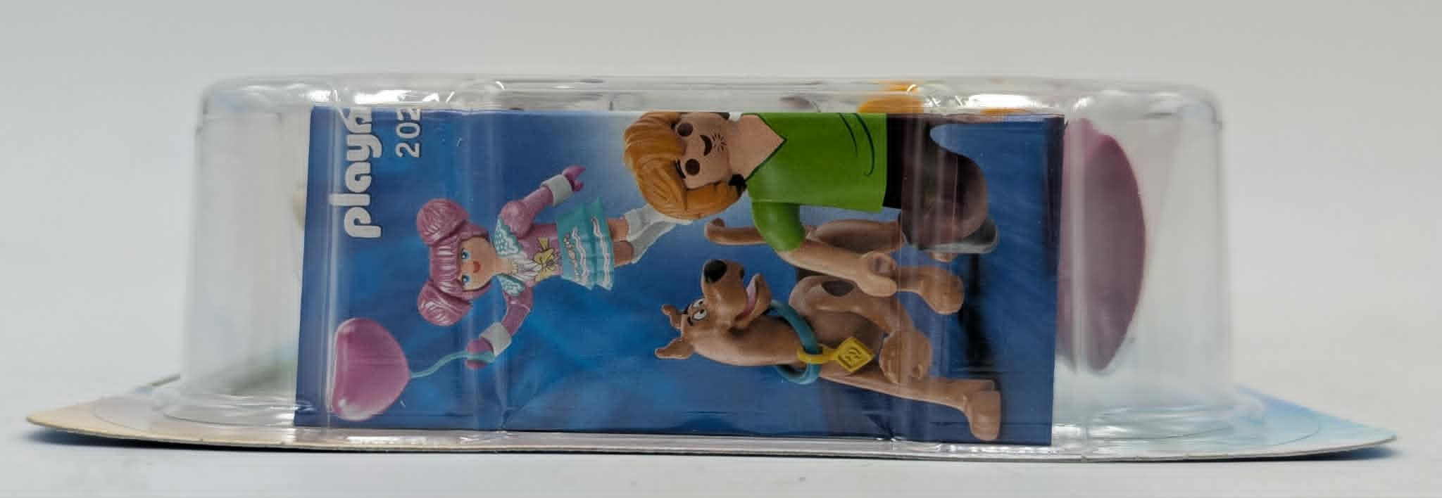 Figuras de Playmobil de Shaggy y Scooby-Doo en embalaje.