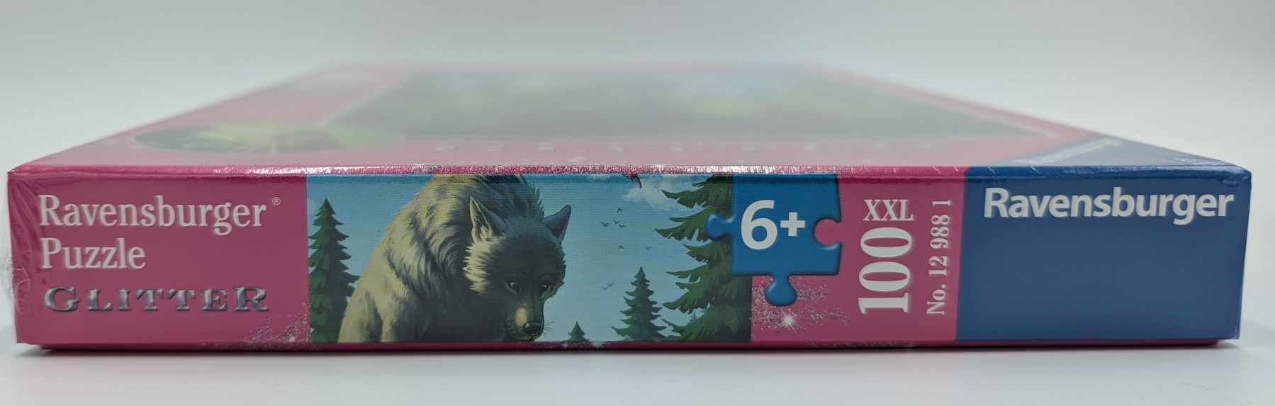 Ravensburger Puzzle "Glitter" mit einem Wolf, 100 Teile, 6+ Jahre.