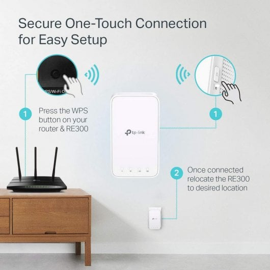 Guía de configuración: Conecte el enrutador y el RE300 con WPS.