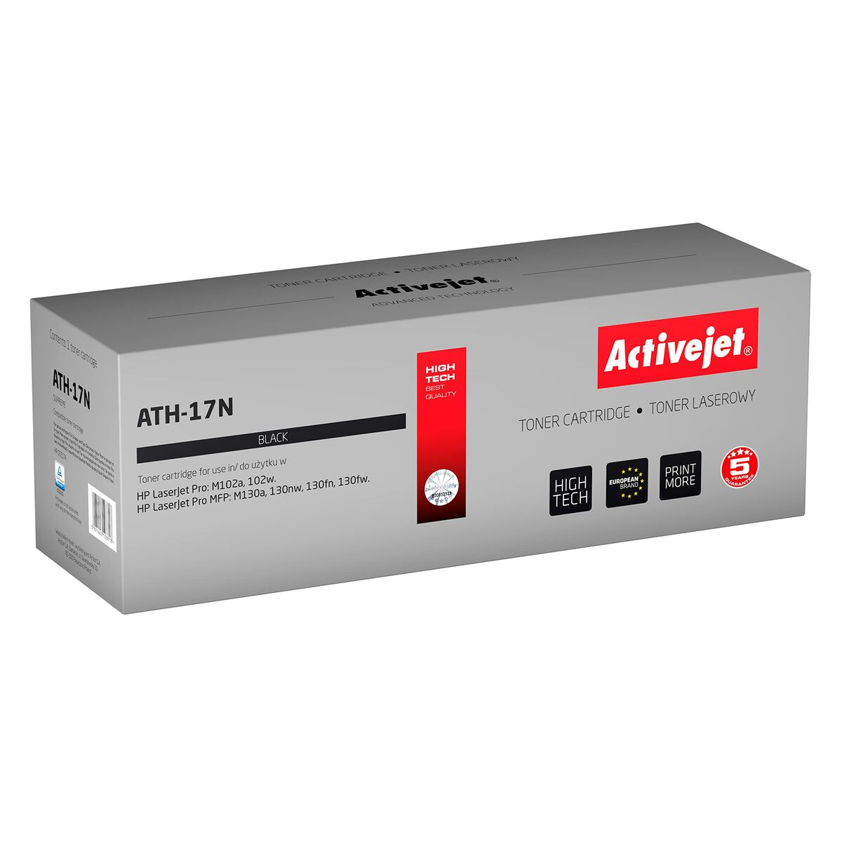 Scatola per una cartuccia toner Activejet ATH-17N nera per stampanti HP LaserJet.