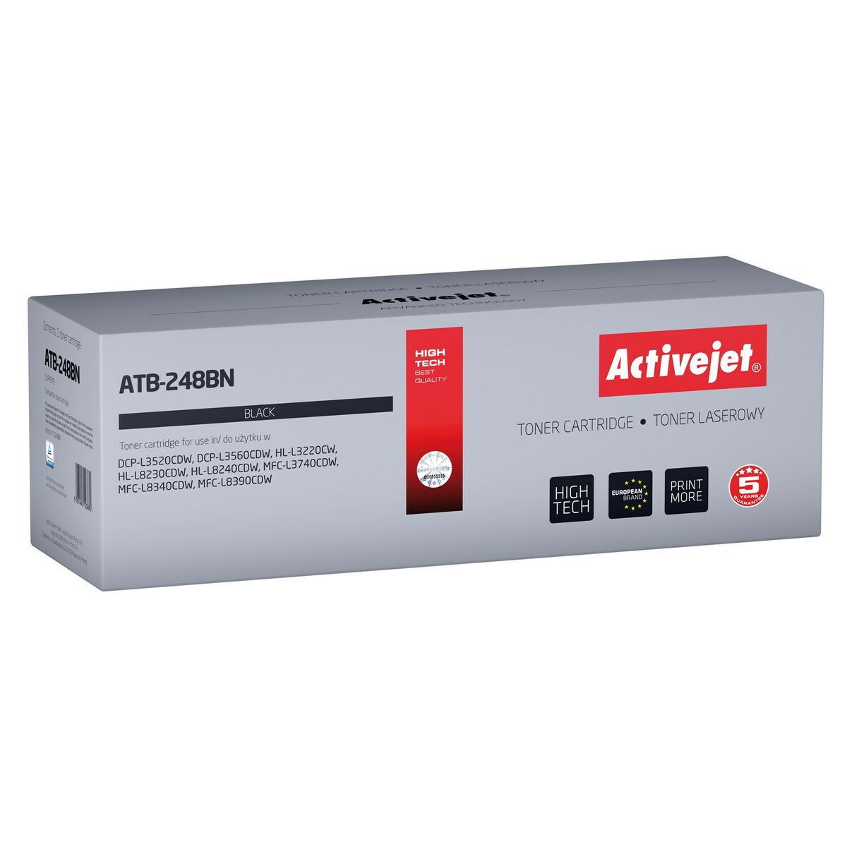 Czarny toner Activejet ATB-248BN z listą kompatybilności.