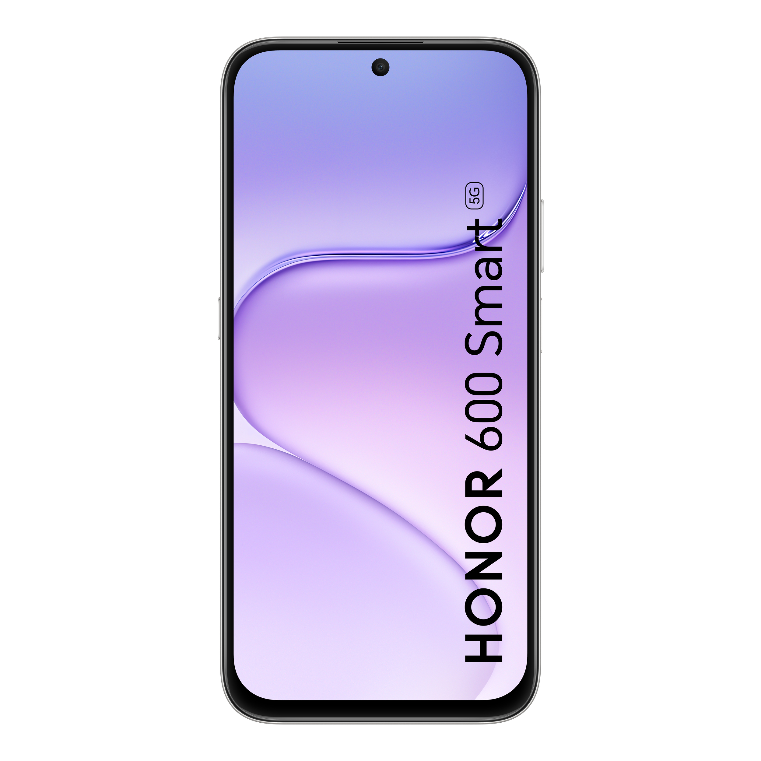 Ein Honor 60 Smart 5G Smartphone mit lila Hintergrund und Kameramodul.